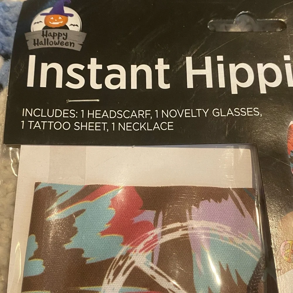 Instant HippieCostume Set with Blue Glasses